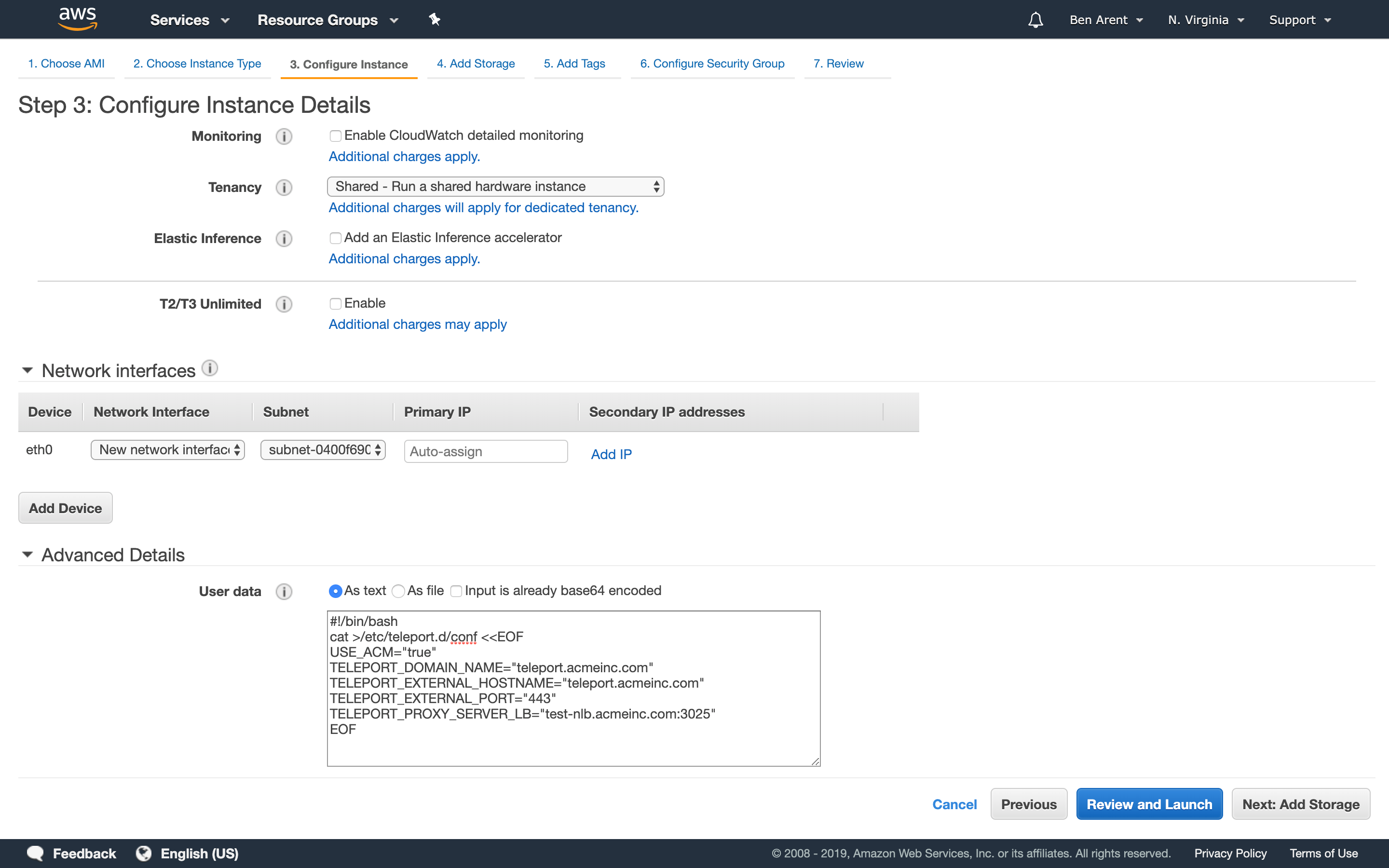 Config Instance Details