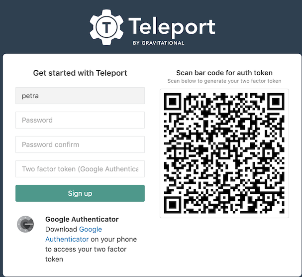 Teleport User Registration